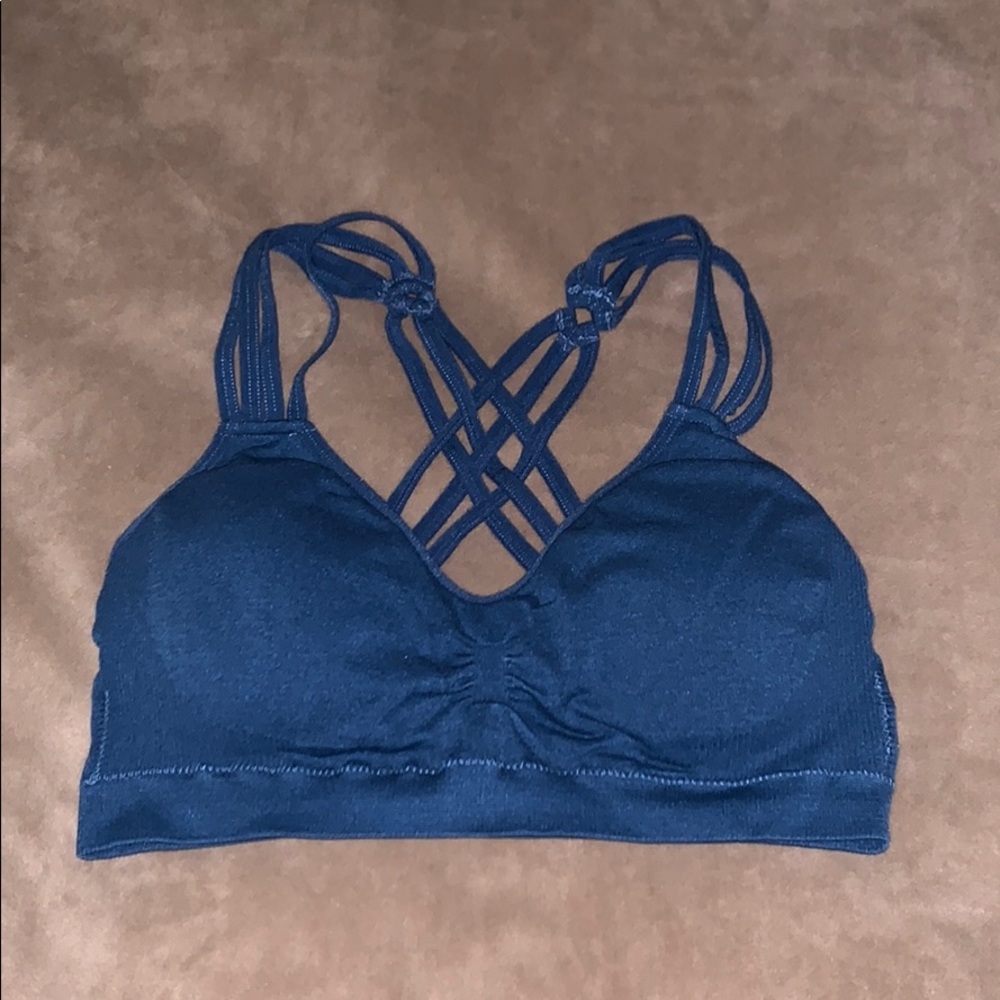 blue crossback bralette